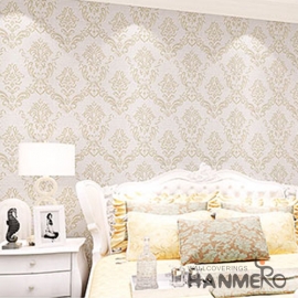 菡美洛欧式风格3D立体浮雕无纺布大欧花壁纸客厅卧室背景墙